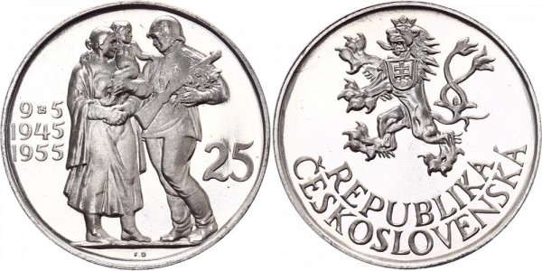 Tschechoslowakei 25 Kronen 1955 - 10 Jahre Befreiung