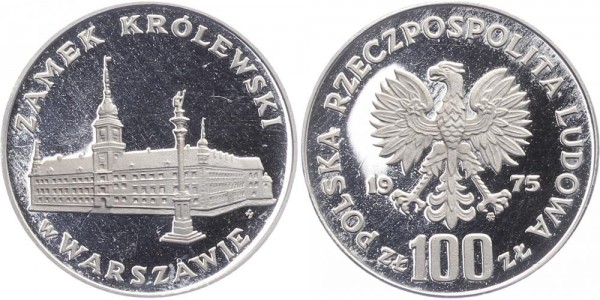 Polen 100 Zlotych 1975 - Stadtschloß Warschau