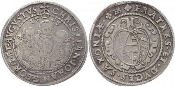 Sachsen 1/2 Taler 1595 HB - Dresden Christian II., Johann Georg I. und August 1591-1611