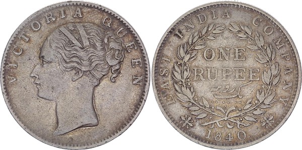 British-India Rupee 1840 Victoria (1837-1901)