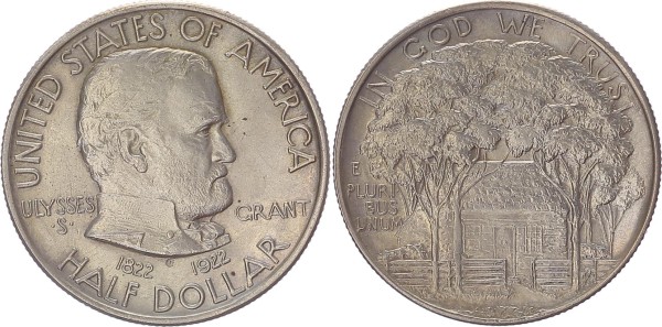 USA 50 Cents Half Dollar 1922 100. Geburtstag von Ulysses S. Grant
