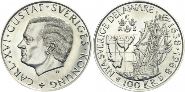 Schweden 100 Kronen 1988 - Segelschiff