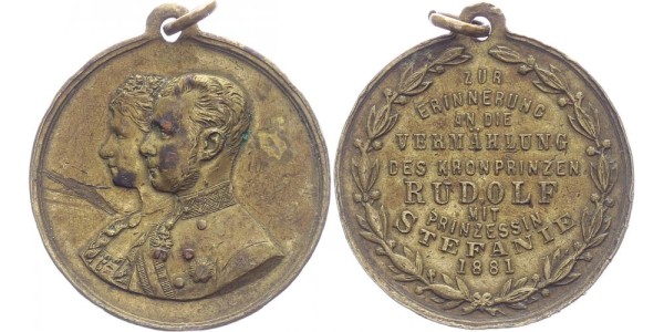 Habsburg Medaille 1881 - Vermählung Rudolf und Stefanie