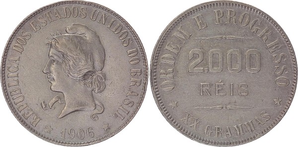 Brasilien 2000 Reis 1911