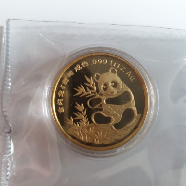China Medaille 1993 Panda, Munich Coin Show 1/2 Oz. PP