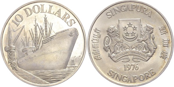 Singapur 10 Dollars 1976 - Schiff