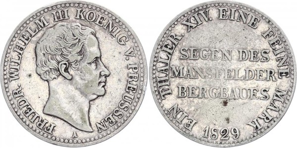 Preussen Taler 1829 - Friedrich Wilhelm III. 1797-1840.