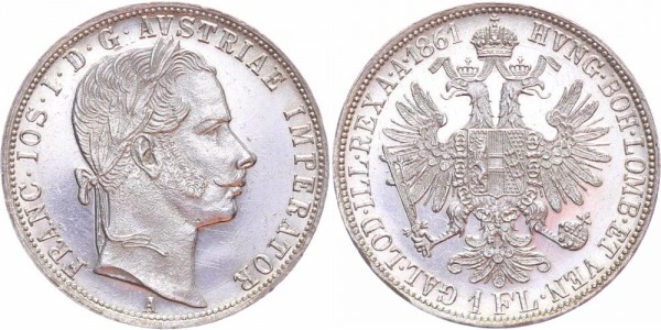Österreich 1 Florin 1861 A Franz Josef