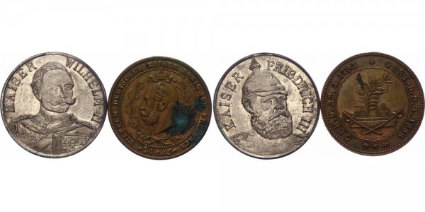 Preussen 2x Medaille - Wilhelm I., Wilhelm II., Friedrich III.