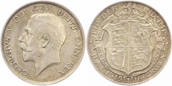 Großbritannien 1/2 Crown 1916 - George V (1910-1936)