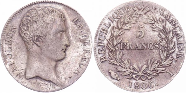 Frankreich 5 Francs 1806 I (Limoges) Napoleon I. 1804-1815