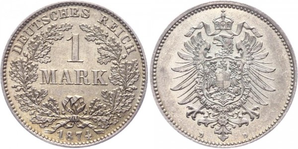 Kaiserreich 1 Mark 1874 D