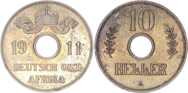 Deutsch-Ostafrika 10 Heller 1911 A