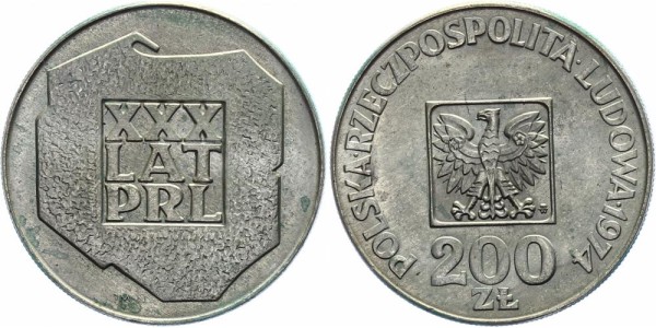 Polen 200 Zlotych 1974 - 30 Jahre Volksrepublik