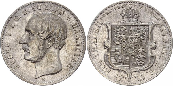 Hannover Ausbeutetaler 1855 - Georg V. 1851-1866