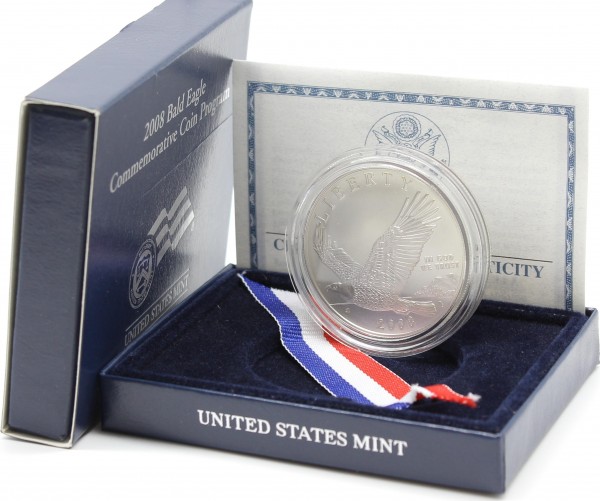 USA 1 Dollar 2008 P Bald Eagle Commemorative Coin Programm stgl