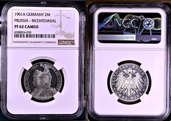 Preussen 2 Mark 1901 A 200 Jahre Königreich