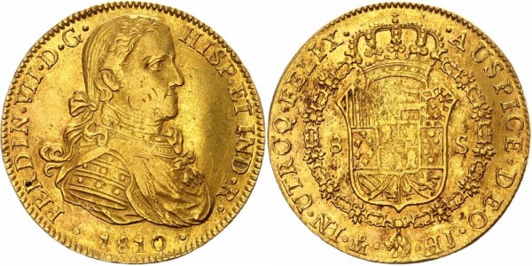 Mexico 8 Escudos 1810 HJ, Mexico City Ferdinand VII. von Spanien, 1808-1822