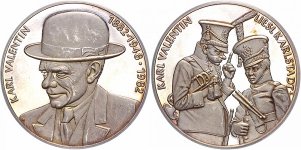 Deutschland Silbermedaille 1982 - Karl Valentin und Liesl Karlstadt