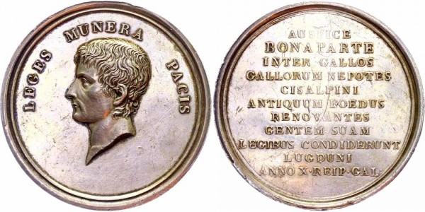 Italien Silbermedaille 1802 - Napoleon I., Errichtung der Cisalpinen Republik