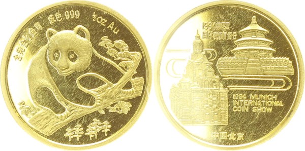 China 1/2 Unze 1994 - Panda, Munich Coin Show