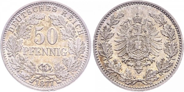 Kaiserreich 50 Pfennig 1877 C Kursmünze