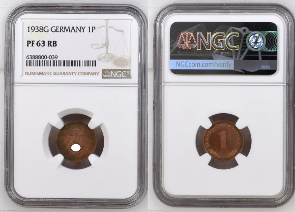 Drittes Reich 1 Pfennig 1938 G -