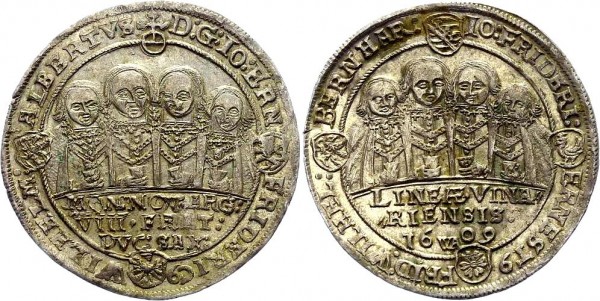 Sachsen-Weimar 1/2 Taler 1609 WA (Saalfeld) Johann Ernst und seine sieben Brüder, 1605-1619