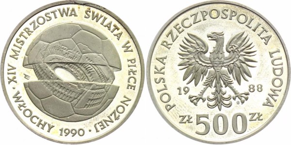 Polen 500 Zlotych 1988 - Fußball