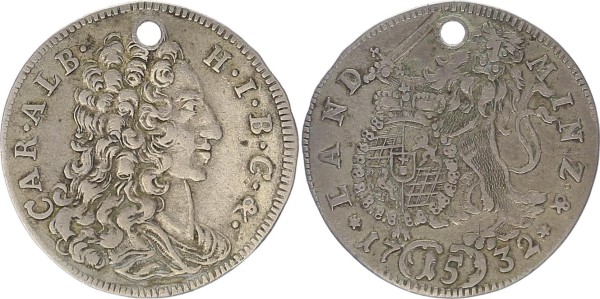 RDR Bayern 15 Kreuzer 1732 Karl Albrecht von Bayern (1725 - 1746)