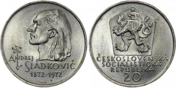 CSSR 20 Kč 1972 - Andrej Sladkovic