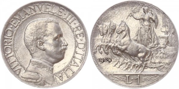 Italien 1 Lira 1909 R Vittorio Emanuele III.