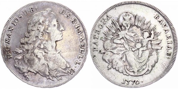 Bayern 1/2 Taler 1770 - Maximilian III. Joseph, 1745-1777