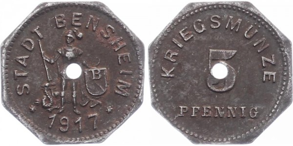 Bensheim 5 Pfennig 1917 - Notgeld