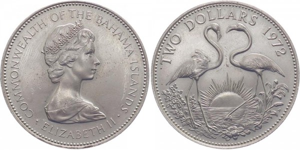Bahamas 2 Dollars 1972 - Flamingos