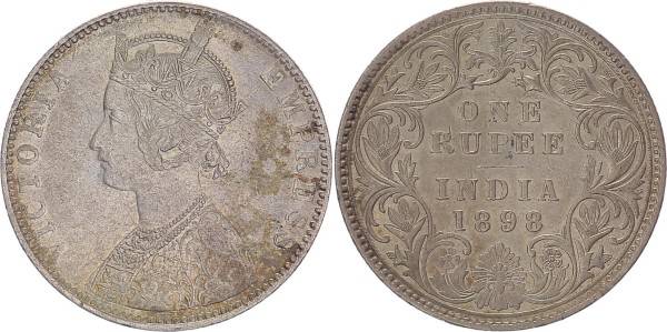 Britisch-Indien 1 Rupie 1898 Bombay Kaiserin Victoria 1876-1901