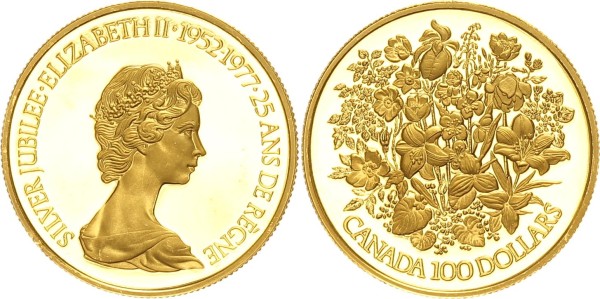 Kanada 100 Dollars 1977 - 25. Jahrestag der Thronbesteigung