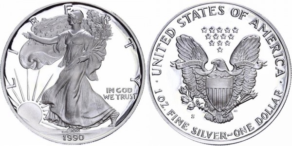 USA 1 Dollar 1990 S Eagle