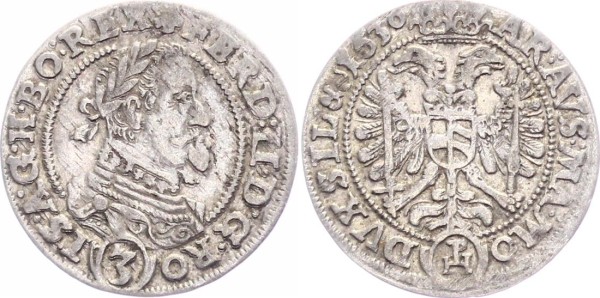 Habsburg 3 Kreuzer 1630 Breslau Ferdinand II. 1619-1637