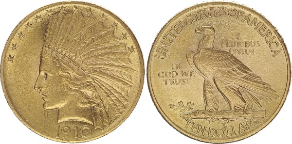 USA 10$ (10 Dollars) 1910 - Indian Head