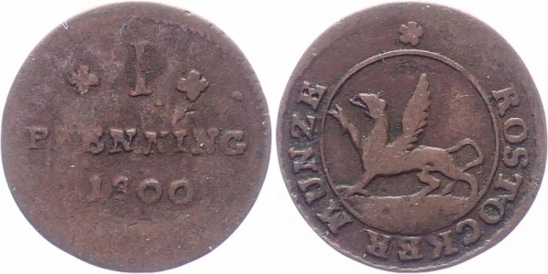 Rostock 1 Pfennig 1800