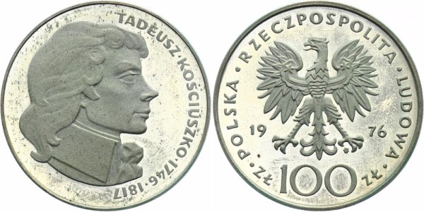 Polen 100 Zlotych 1976 - Tadeusz Kosciuszko