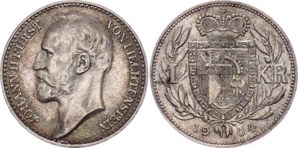 Liechtenstein 1 Krone 1904 - Johann II. 1858 - 1929