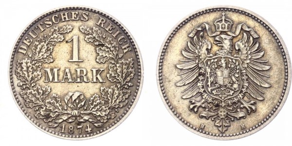 Kaiserreich 1 Mark 1874 H -