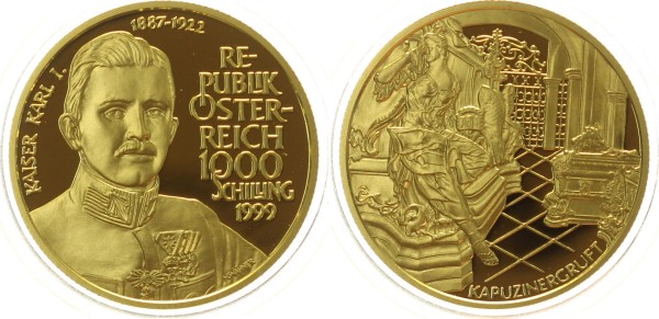 Österreich 1000 Schilling 1999 - Kaiser Karl I., Kapuzinergruft