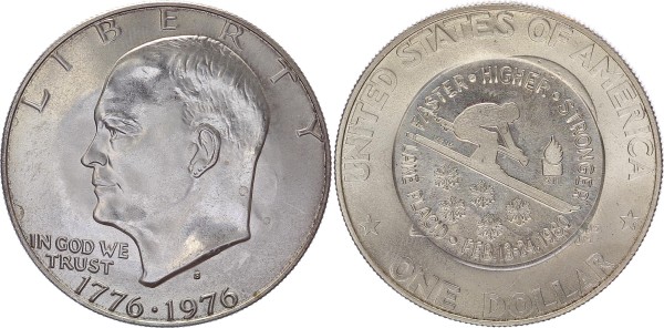 USA "Ski Dollar" 1980 - Gegenstempel