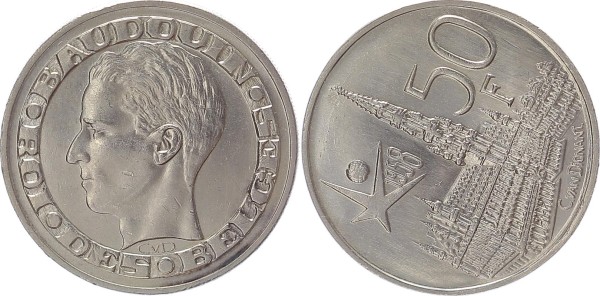 Belgien 50 Franken 1958 - Balduin (Fehlprägung)