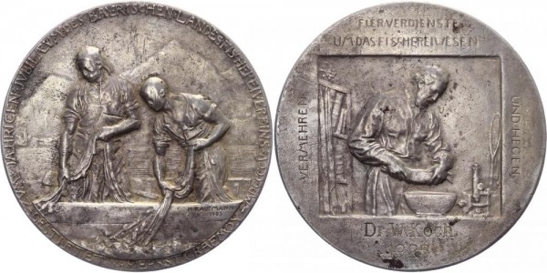 Bayern Silbermedaille 1905 - 50-jähriges Jubiläum des bayerischen Landesfischereivereins