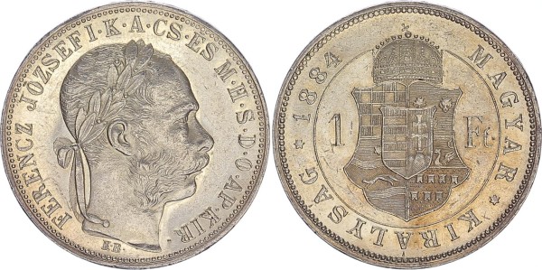 Österreich-Ungarn 1 Gulden/Forint 1884 KB Franz Joseph 1848-1916