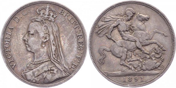 Großbritannien Crown 1891 - Victoria 1837-1901